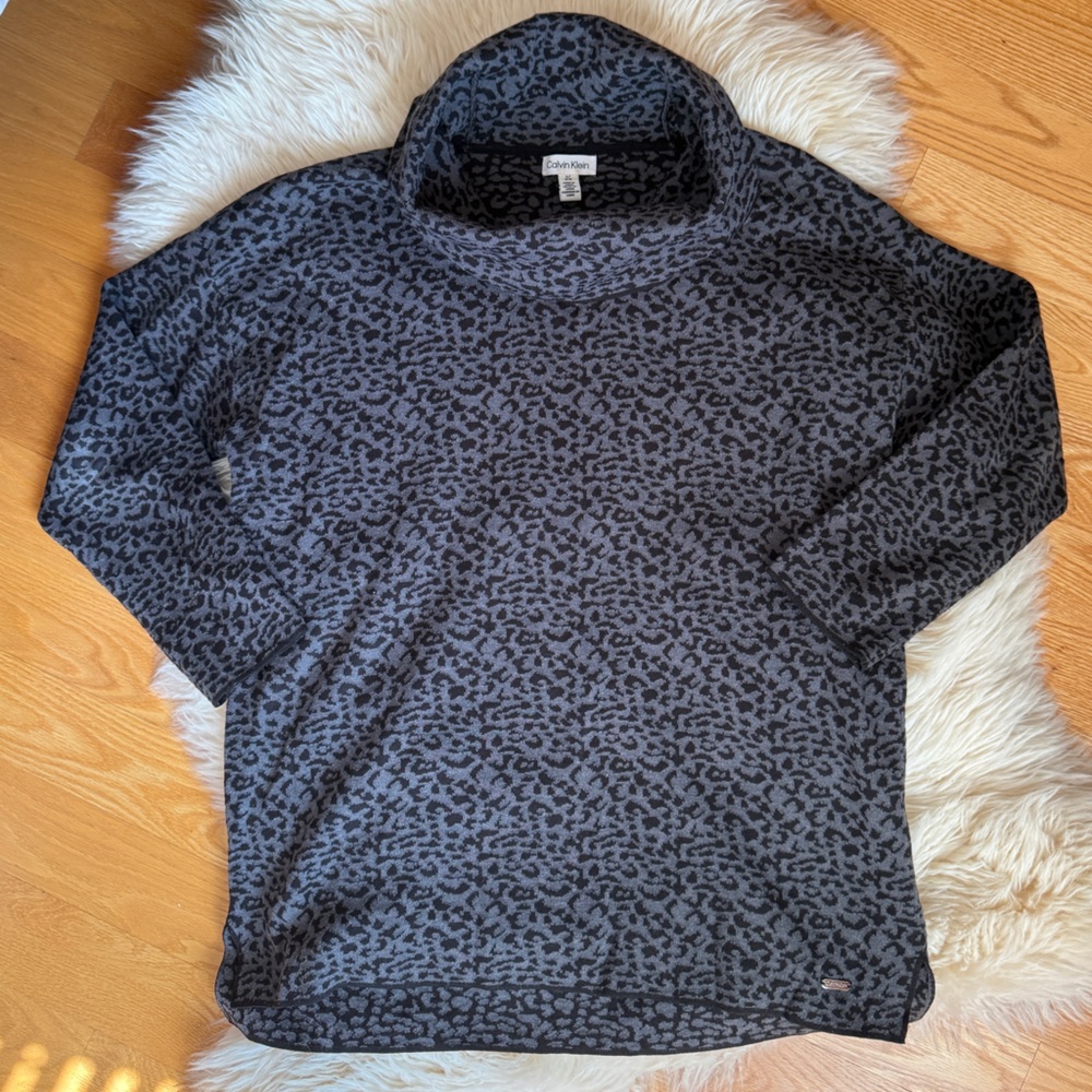 Calvin Klein Gray Leopard Print Sweater